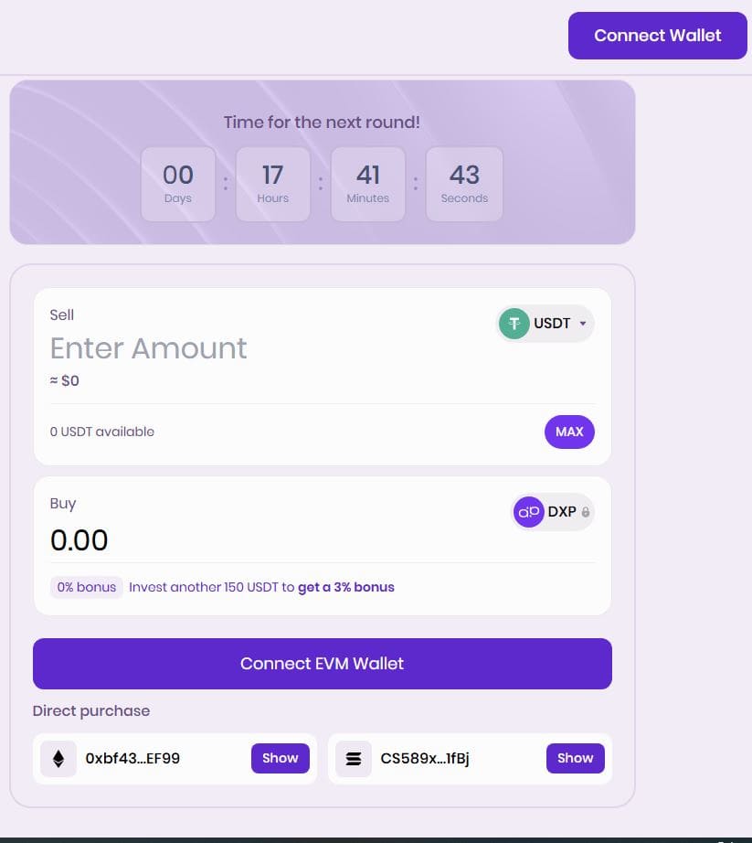 DEXRP 토큰 프리세일 구매 방법