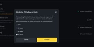 바이낸스 보안 설정 5가지(Whitelist Withdrawal Limit)